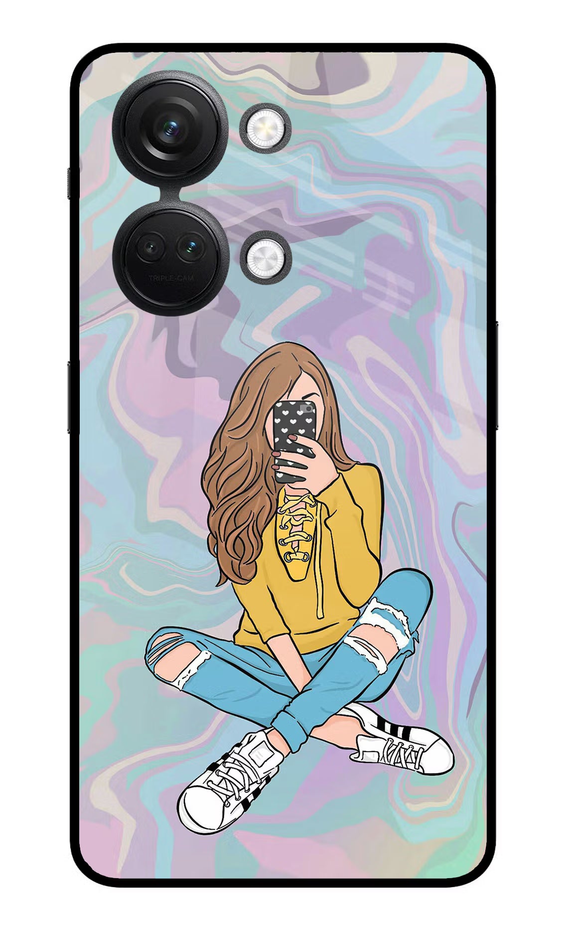 Selfie Girl OnePlus Nord 3 5G Glass Case Back Cover by Casekaro