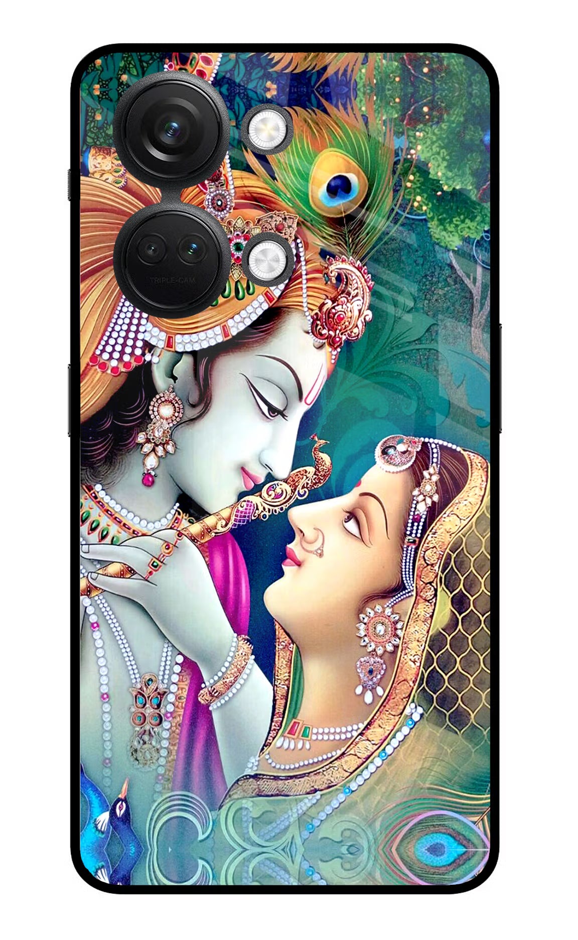 Lord Radha Krishna OnePlus Nord 3 5G Glass Case Back Cover by Casekaro