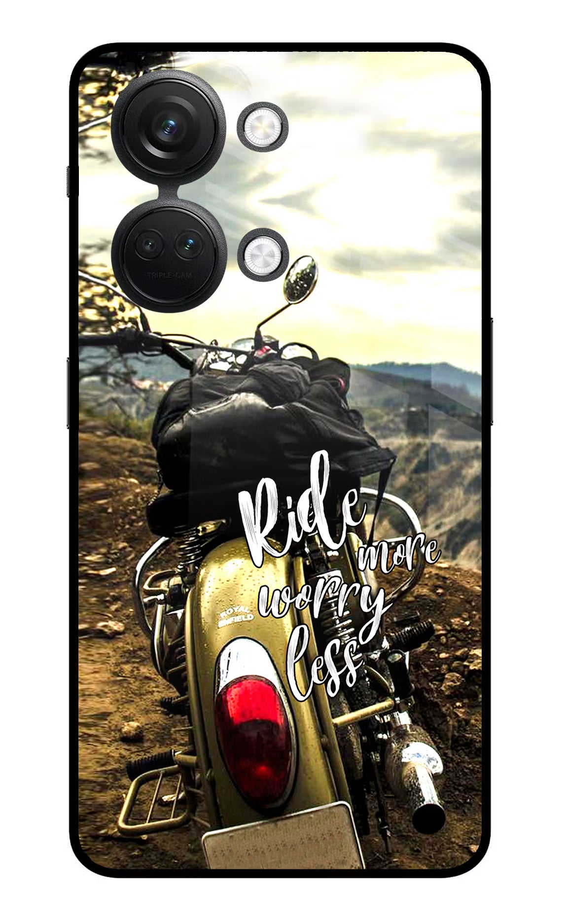 Ride More Worry Less OnePlus Nord 3 5G Glass Case Back Cover by Casekaro