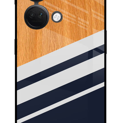 Blue and white wooden OnePlus Nord 3 5G Glass Case