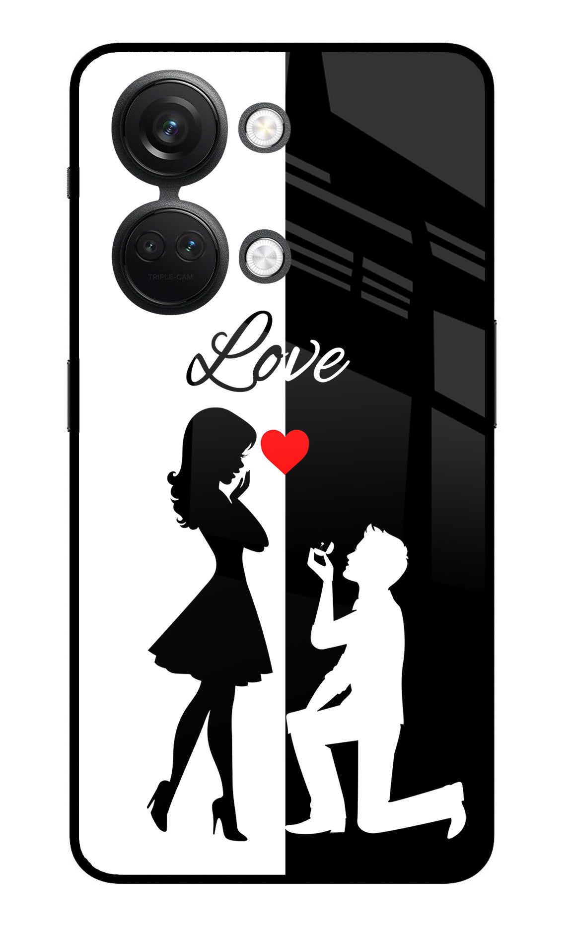 Love Propose Black And White OnePlus Nord 3 5G Glass Case