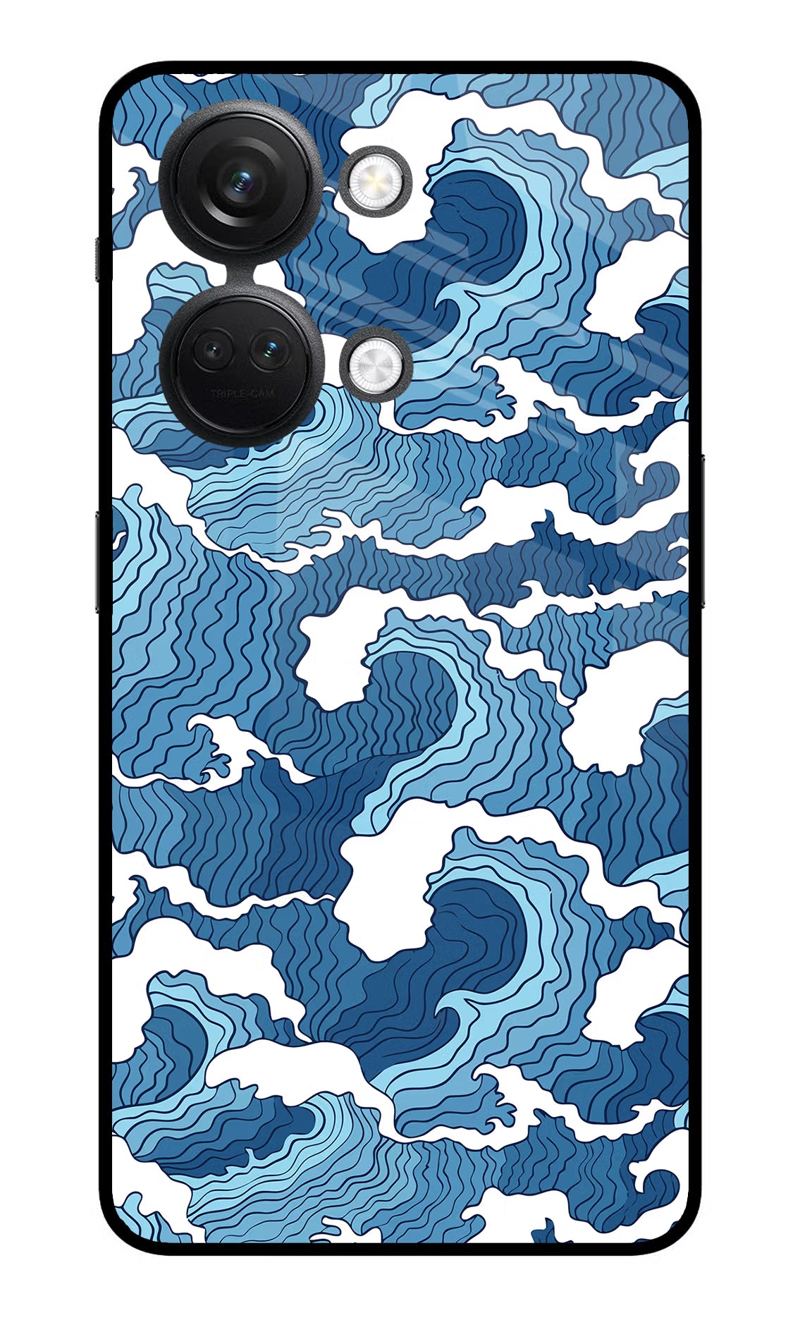 Blue Waves OnePlus Nord 3 5G Glass Case Back Cover by Casekaro