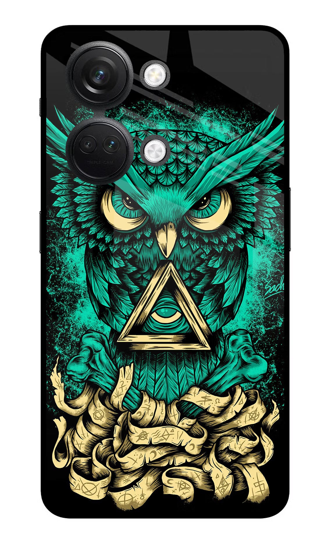 Green Owl OnePlus Nord 3 5G Glass Case Back Cover by Casekaro