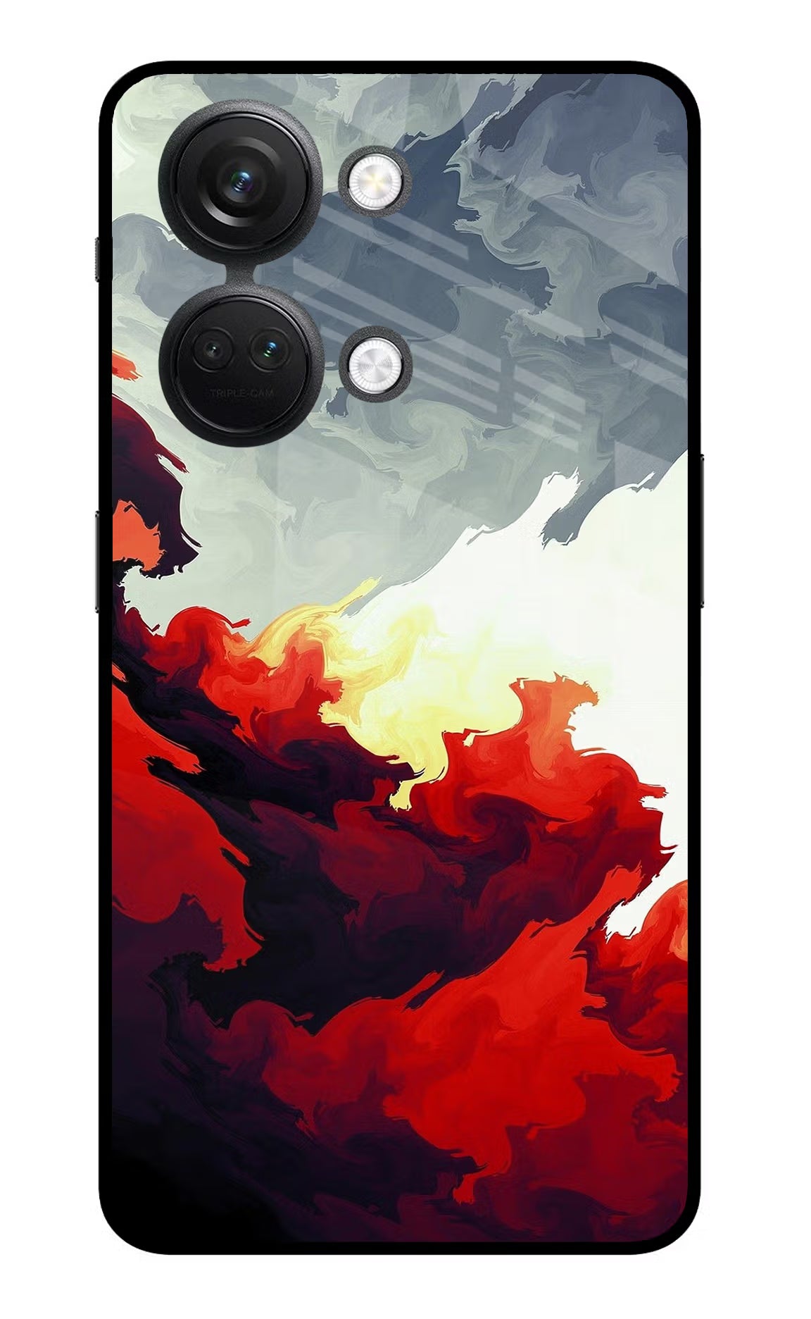 Fire Cloud OnePlus Nord 3 5G Glass Case Back Cover by Casekaro