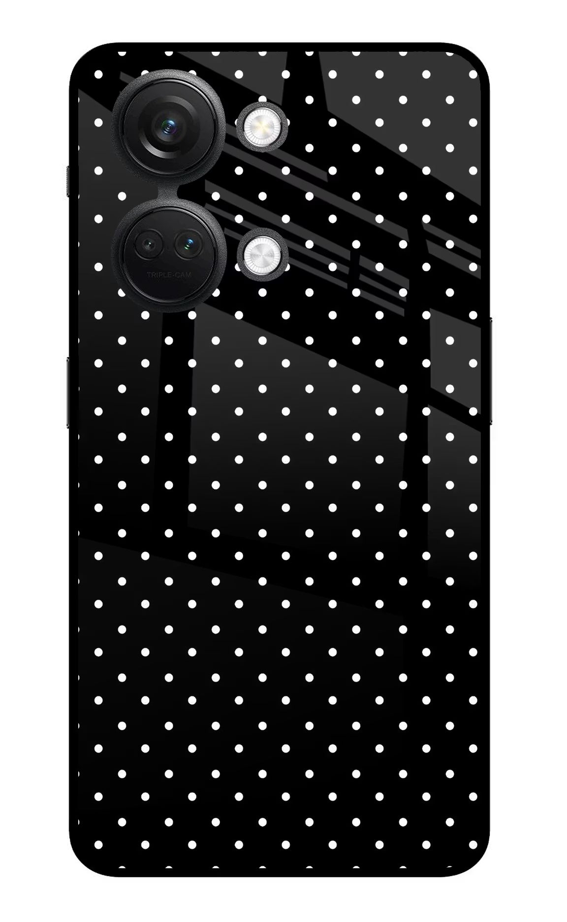 White Dots OnePlus Nord 3 5G Glass Case Back Cover by Casekaro