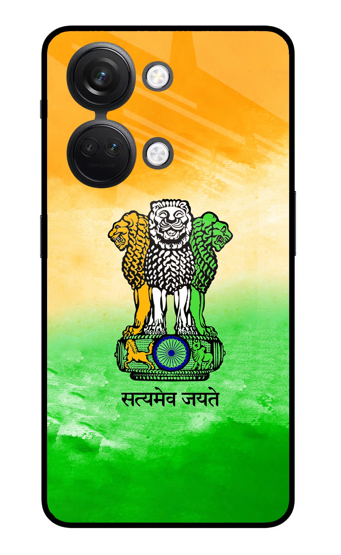 Satyamev Jayate Flag OnePlus Nord 3 5G Glass Case Back Cover by Casekaro