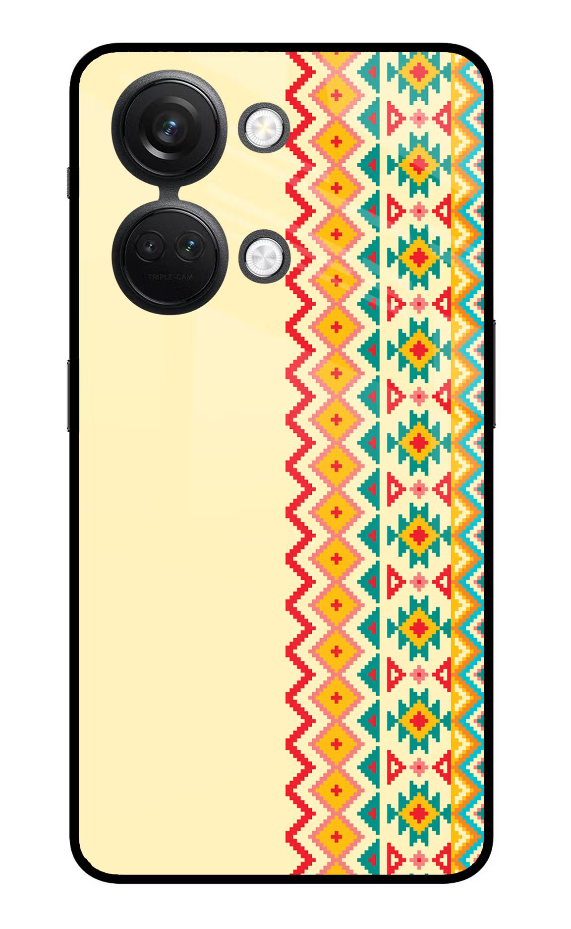 Ethnic Seamless OnePlus Nord 3 5G Glass Case Back Cover by Casekaro