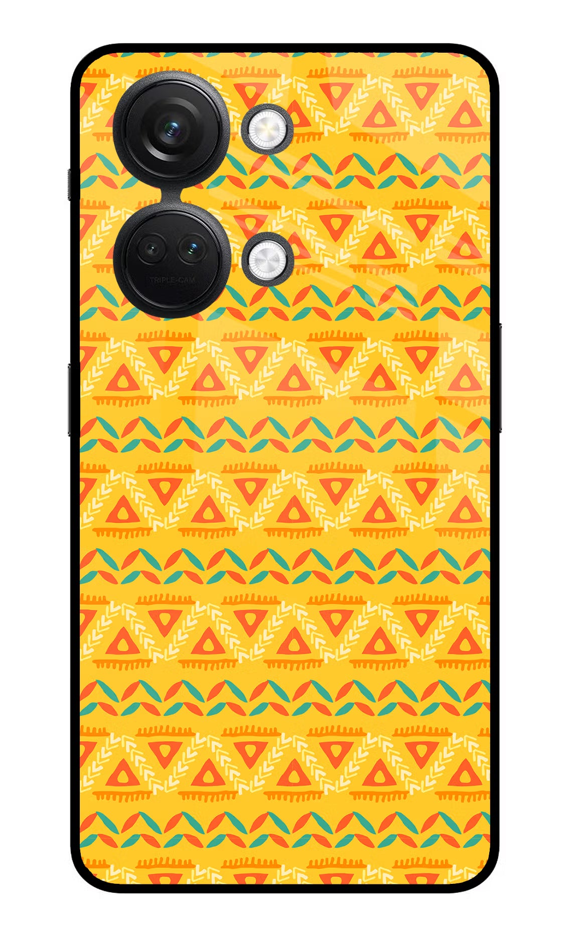 Tribal Pattern OnePlus Nord 3 5G Glass Case Back Cover by Casekaro