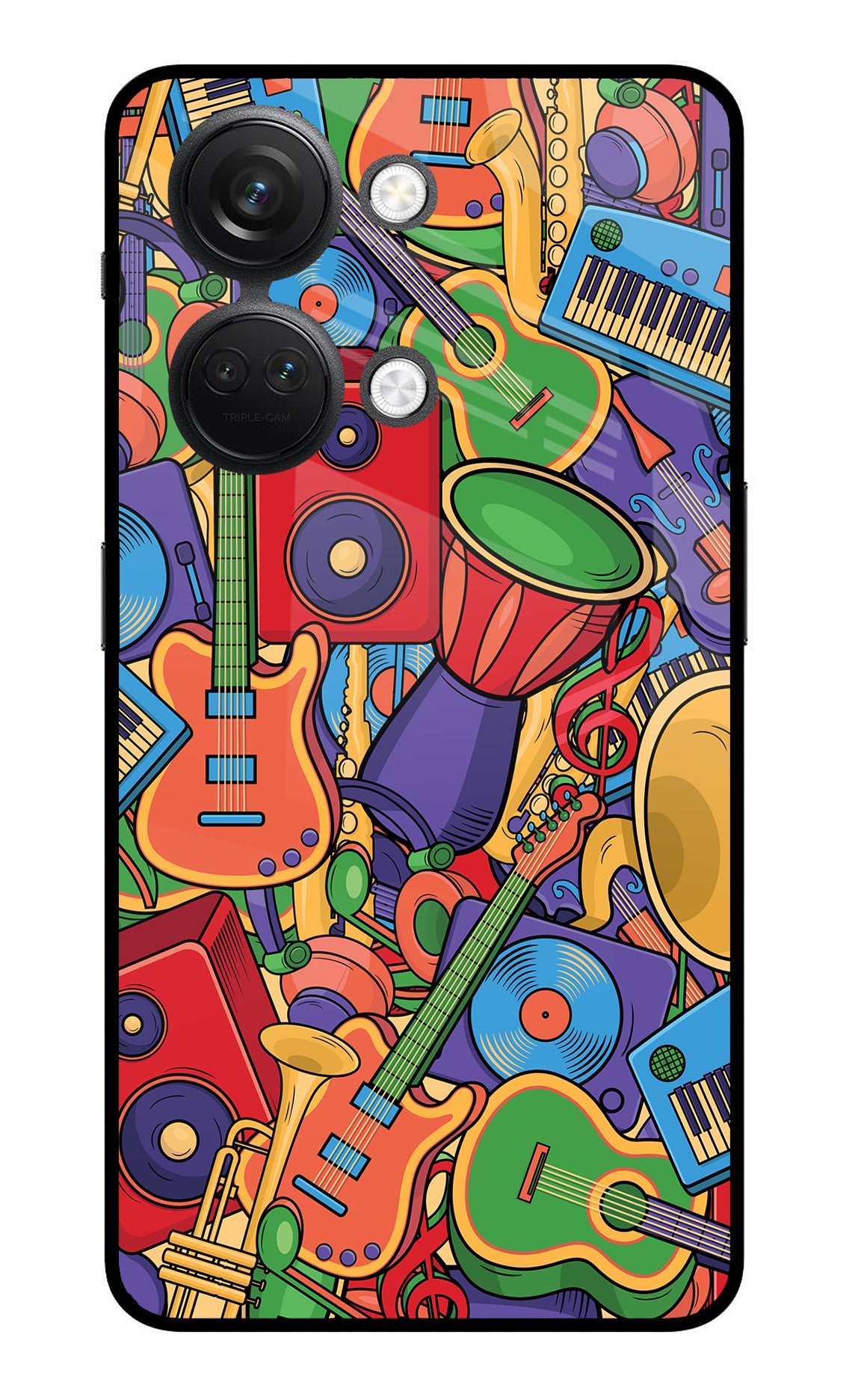 Music Instrument Doodle OnePlus Nord 3 5G Glass Case