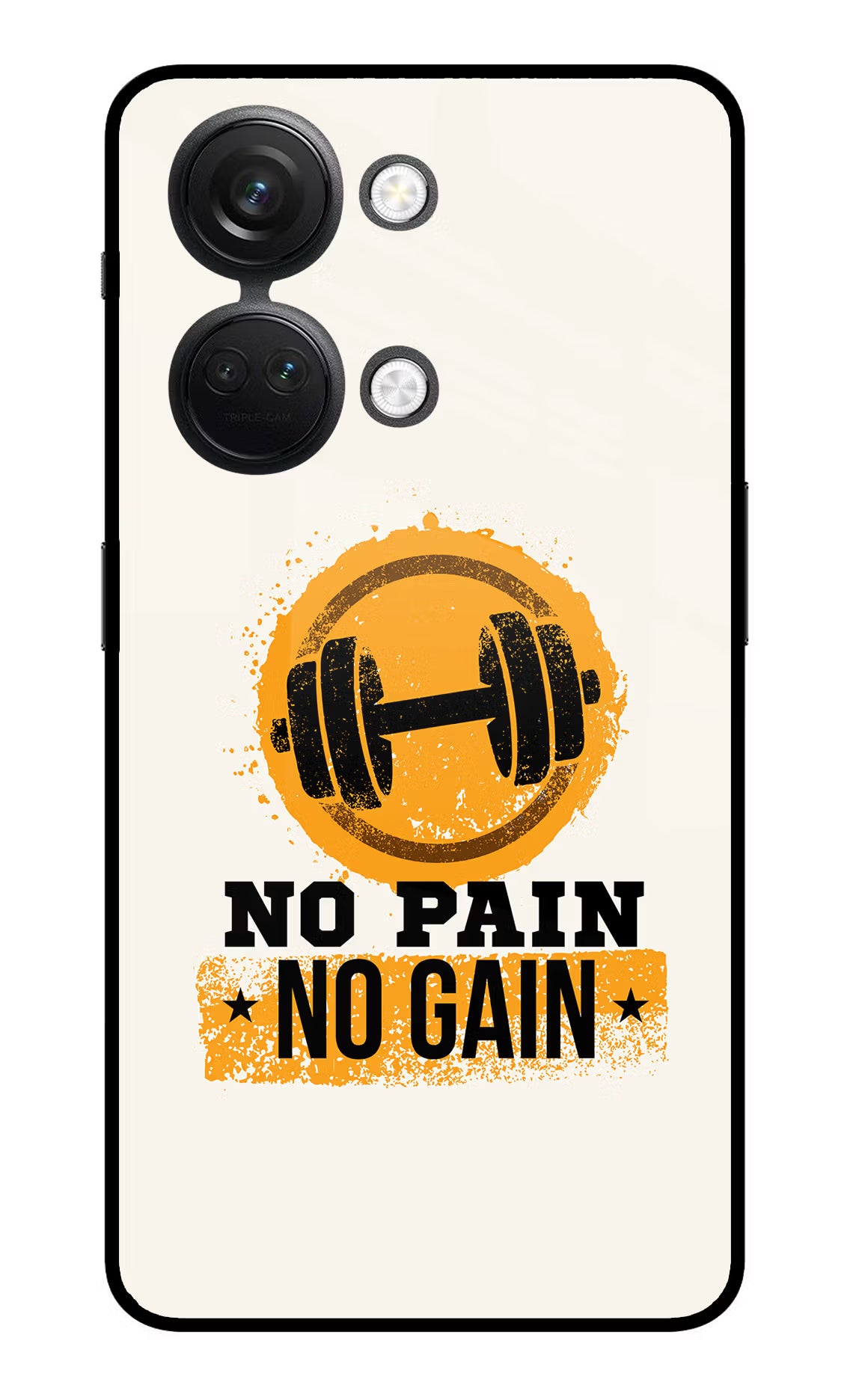 No Pain No Gain OnePlus Nord 3 5G Glass Case Back Cover by Casekaro