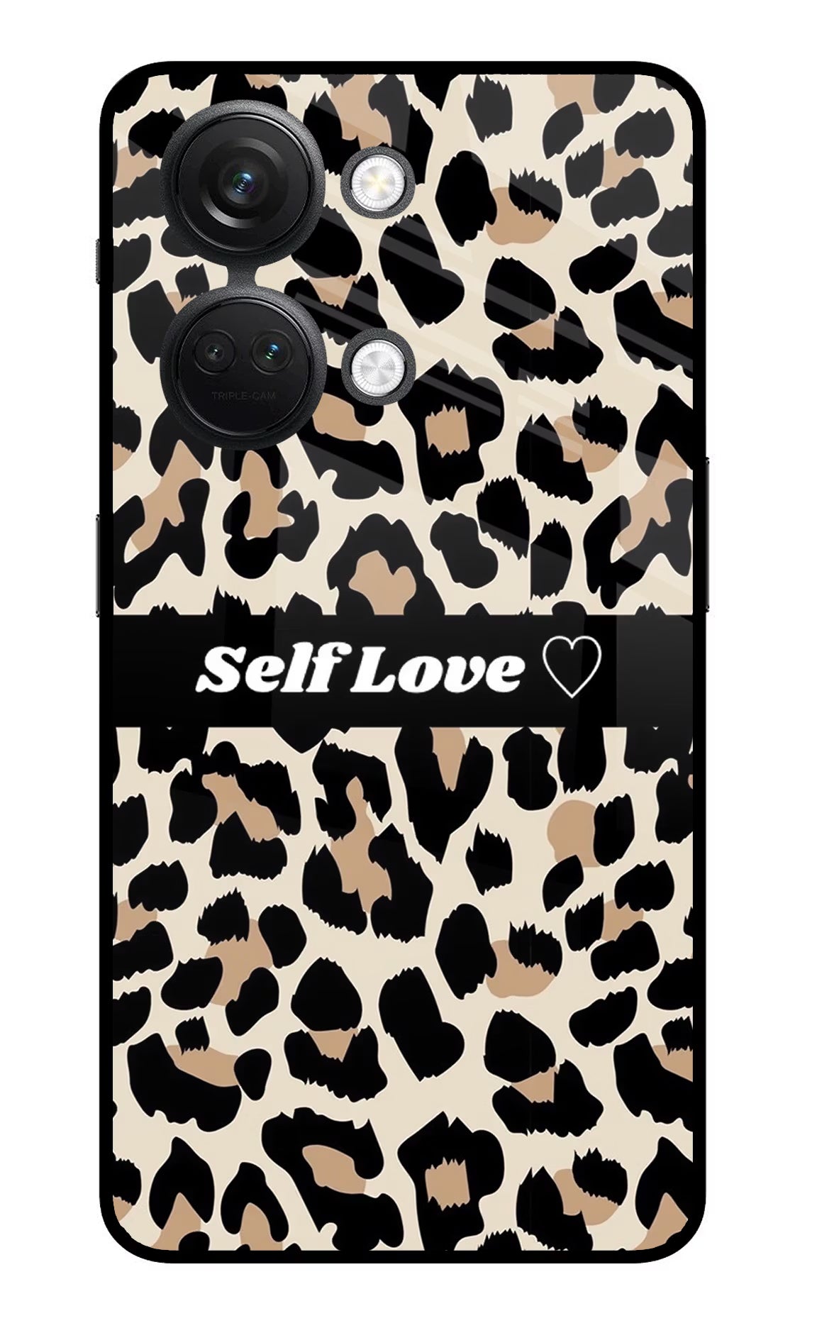 Leopard Print Self Love OnePlus Nord 3 5G Glass Case Back Cover by Casekaro
