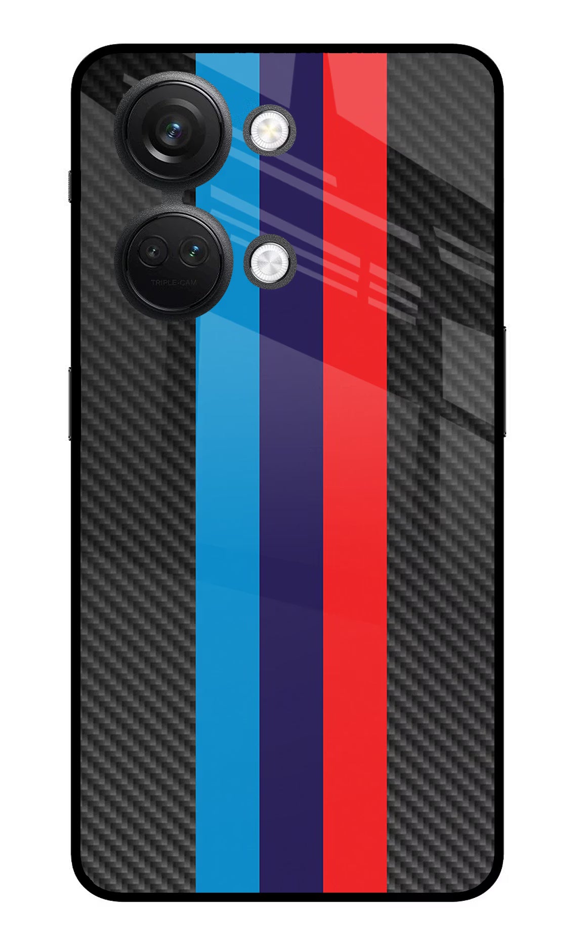 BMW Stripes Pattern OnePlus Nord 3 5G Glass Case Back Cover by Casekaro