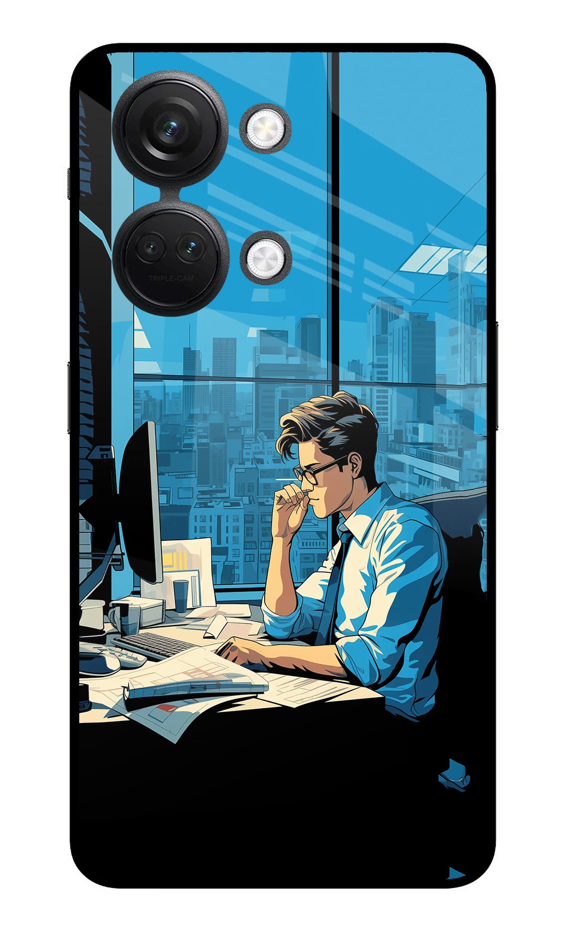 Focused Hustler (AI Generated) OnePlus Nord 3 5G Glass Case Back Cover by Casekaro