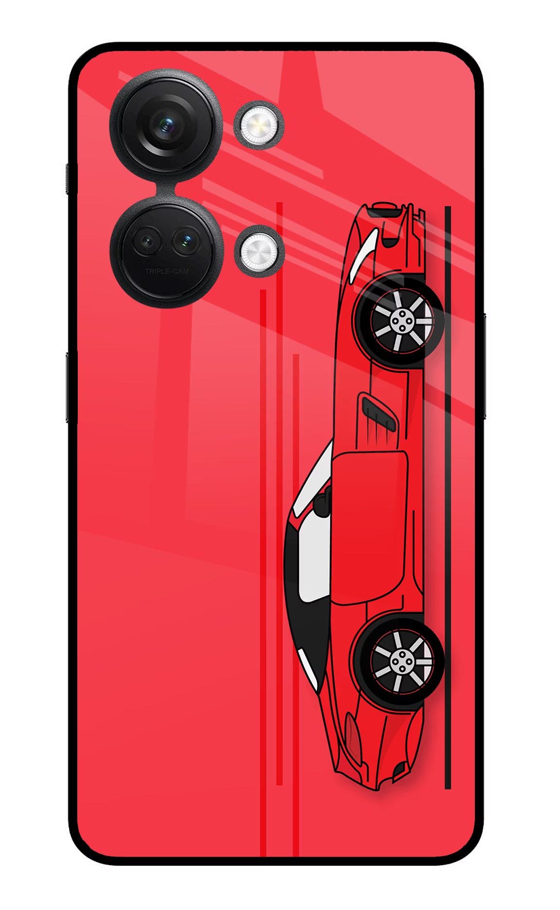 Red Velocity OnePlus Nord 3 5G Glass Case Back Cover by Casekaro