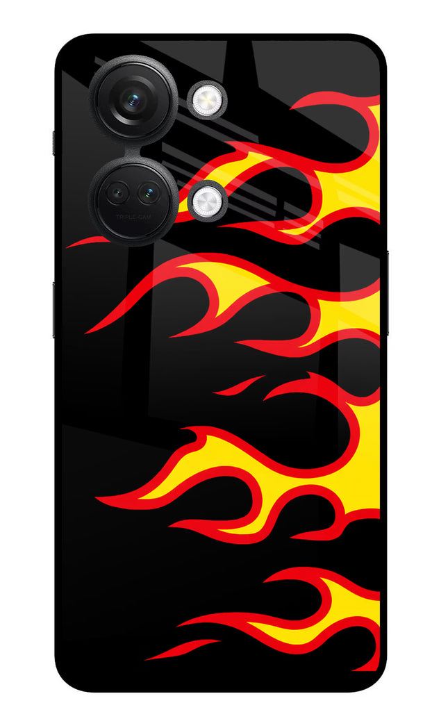 Side Sweep Flames OnePlus Nord 3 5G Glass Case