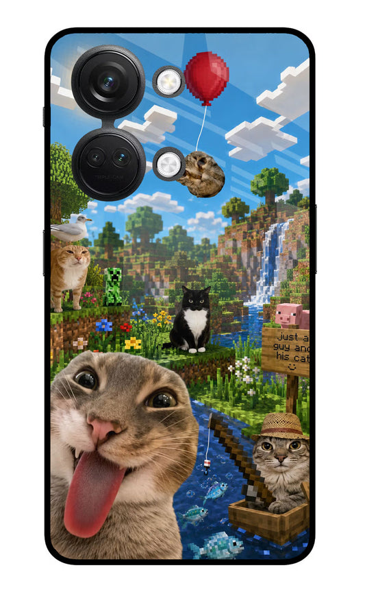 Minecraft Cat Chaos OnePlus Nord 3 5G Glass Case