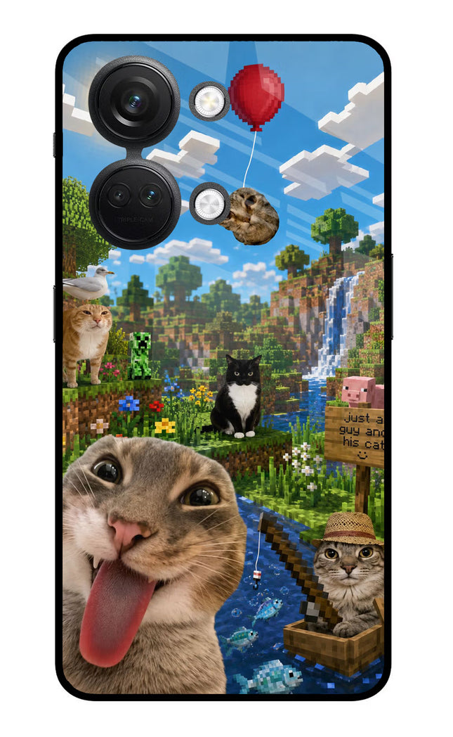 Minecraft Cat Chaos OnePlus Nord 3 5G Glass Case