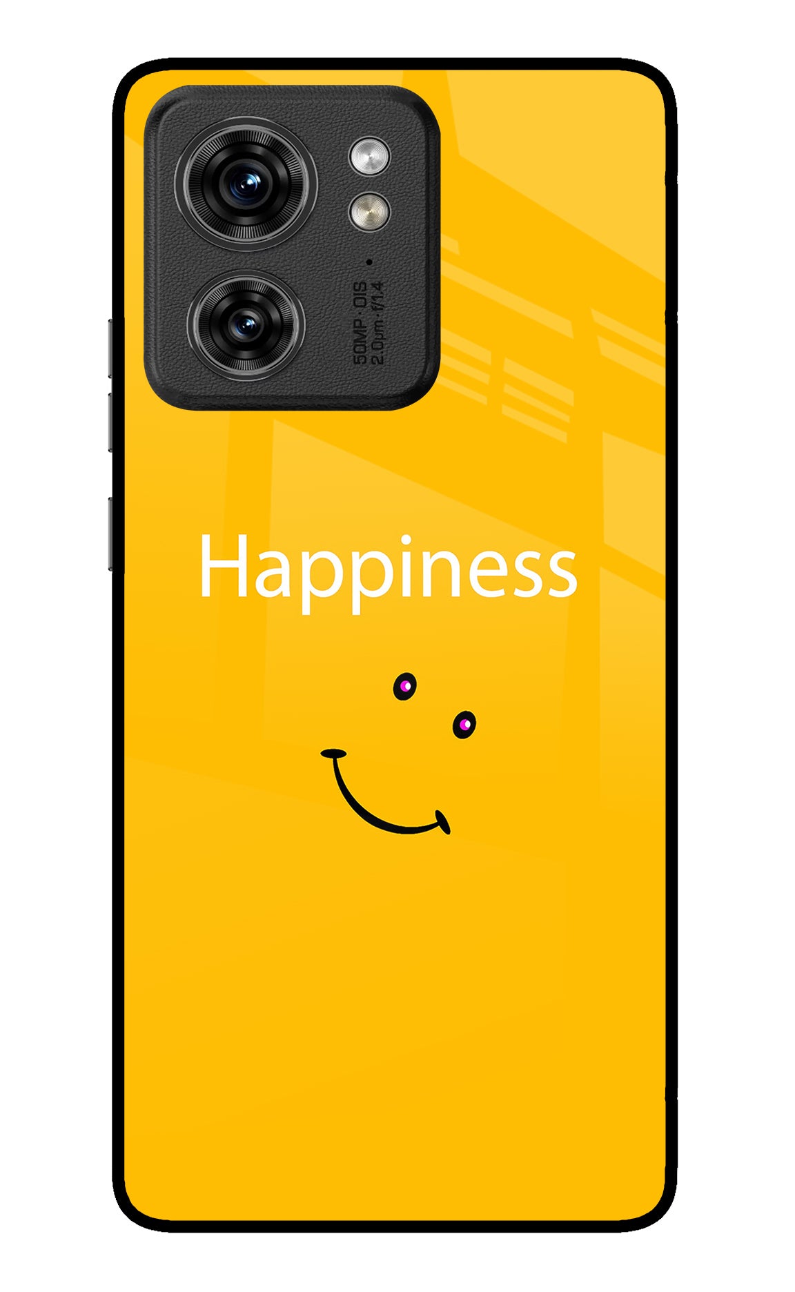 Happiness With Smiley Moto Edge 40 Glass Case