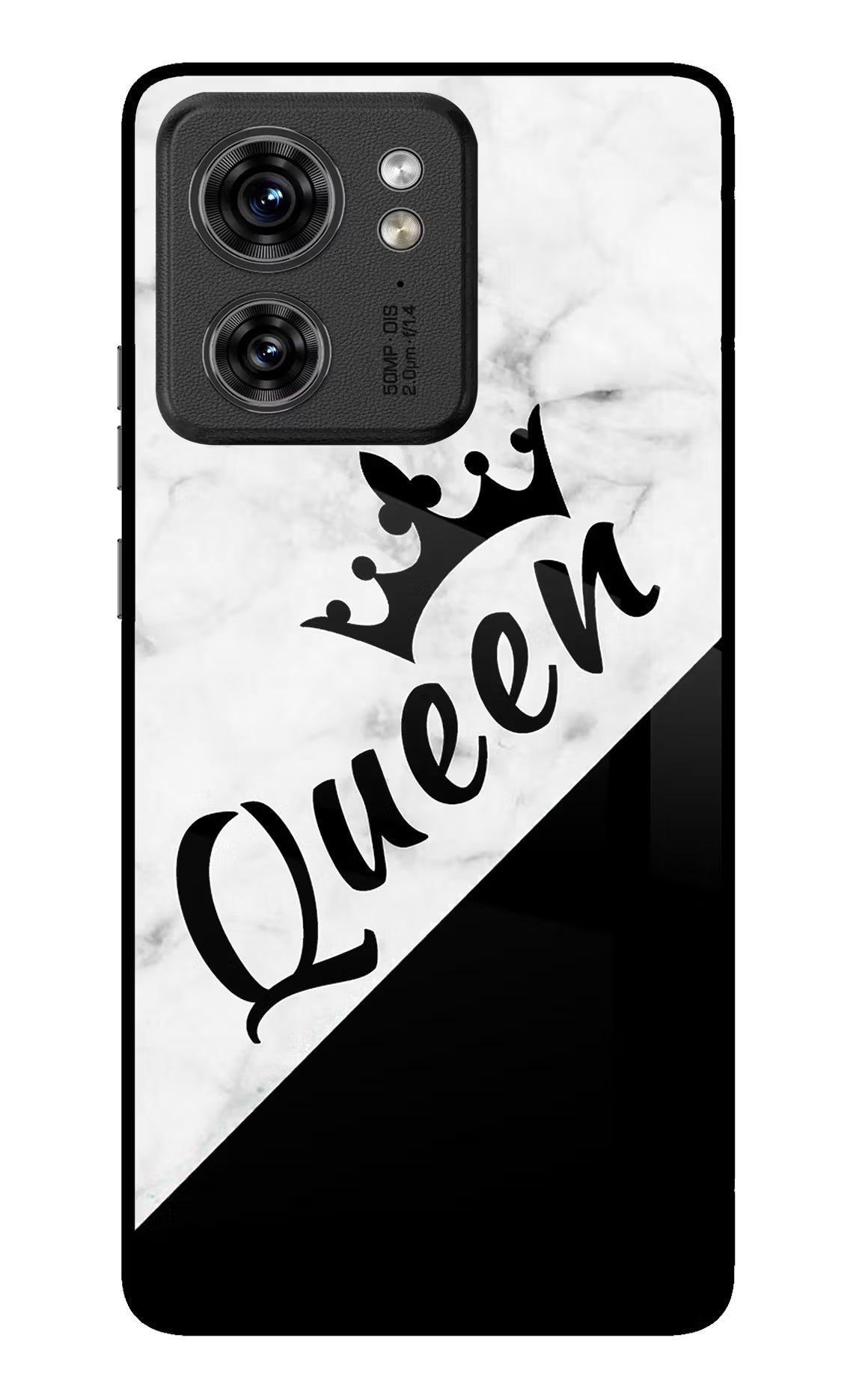 Queen Moto Edge 40 Glass Case Back Cover by Casekaro