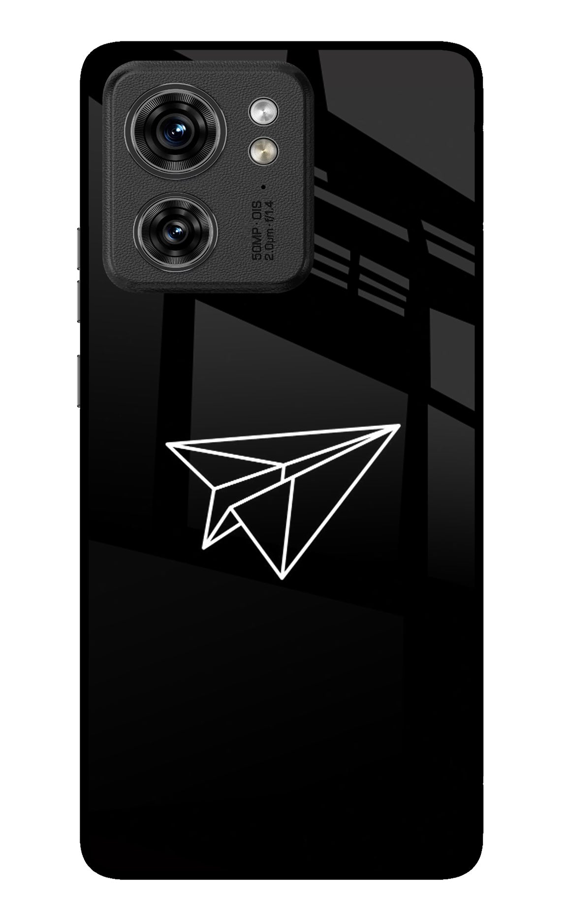 Paper Plane White Moto Edge 40 Glass Case