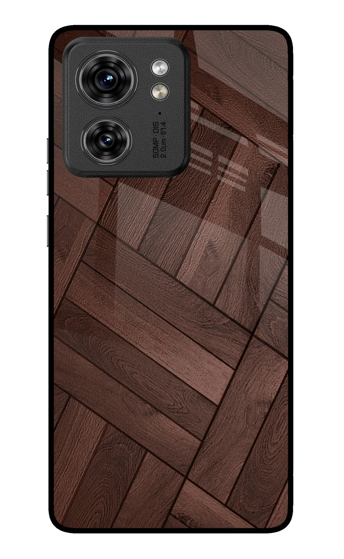 Wooden Texture Design Moto Edge 40 Glass Case Back Cover by Casekaro