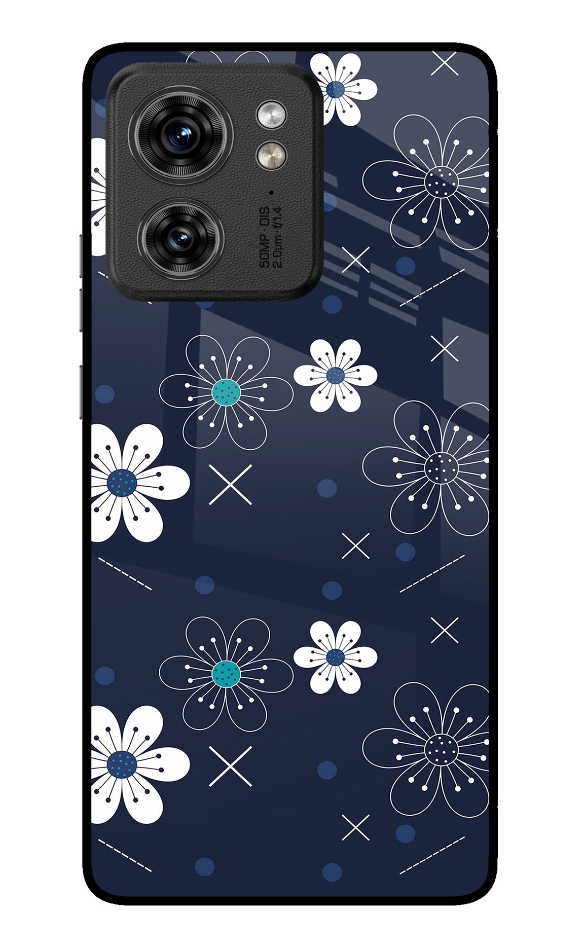 Flowers Moto Edge 40 Glass Case