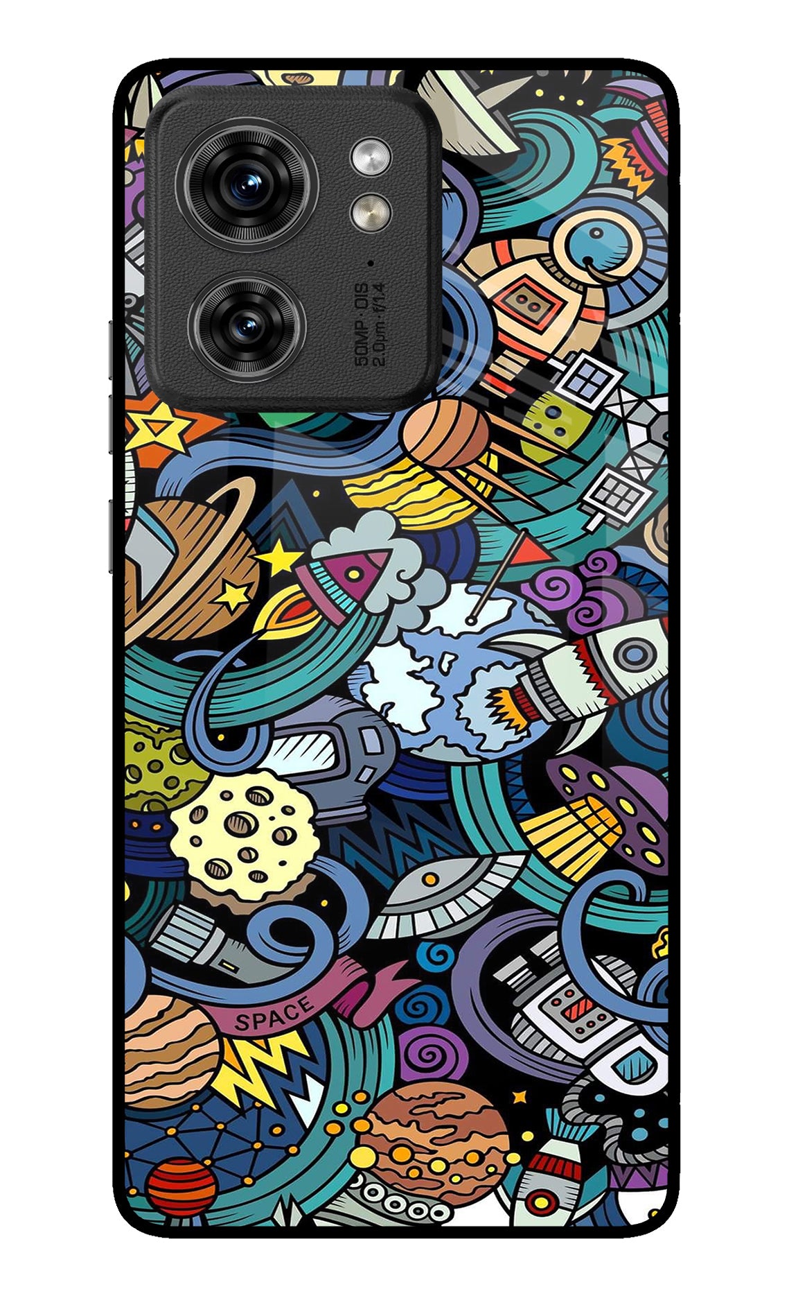 Space Abstract Moto Edge 40 Glass Case