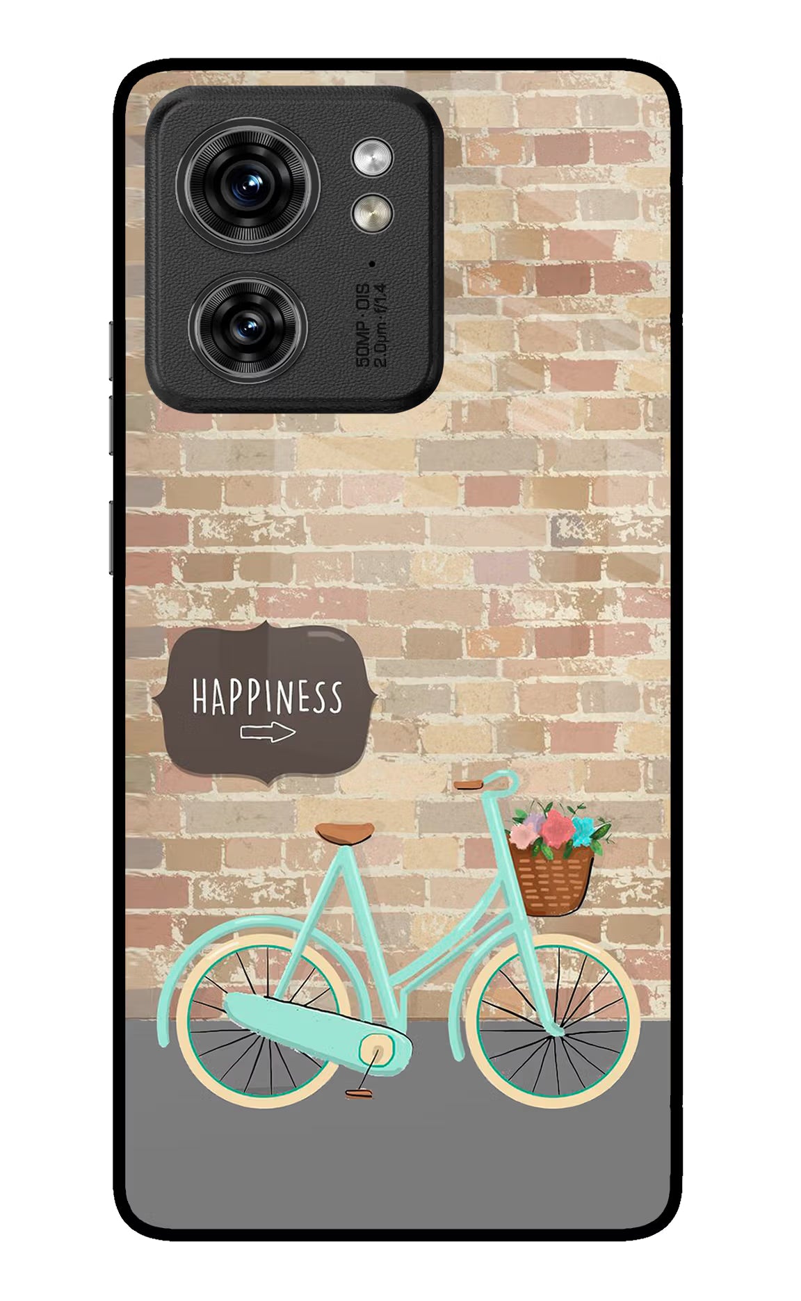 Happiness Artwork Moto Edge 40 Glass Case Back Cover by Casekaro