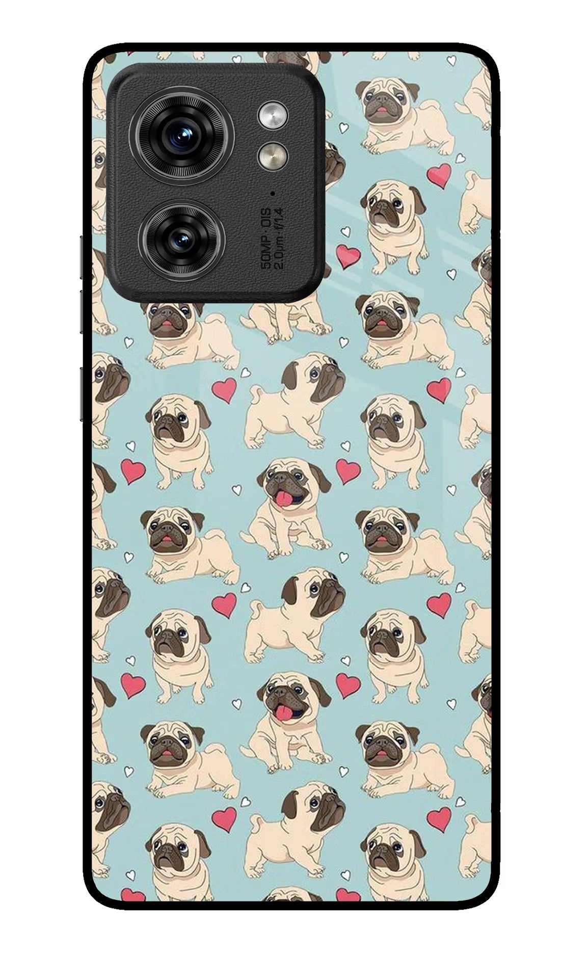 Pug Dog Moto Edge 40 Glass Case Back Cover by Casekaro
