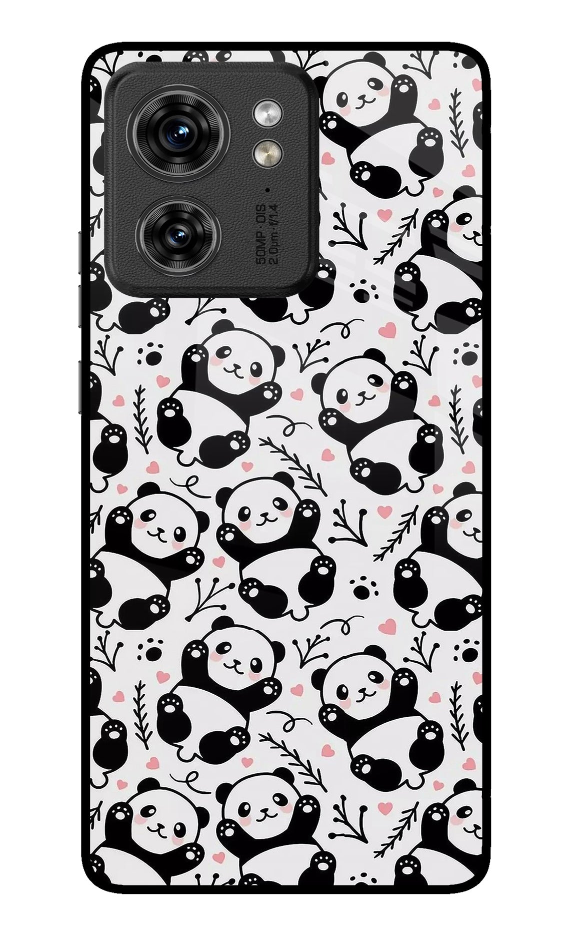 Cute Panda Moto Edge 40 Glass Case