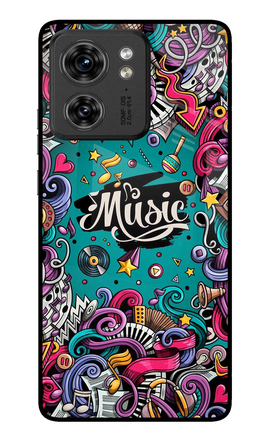 Music Graffiti Moto Edge 40 Glass Case