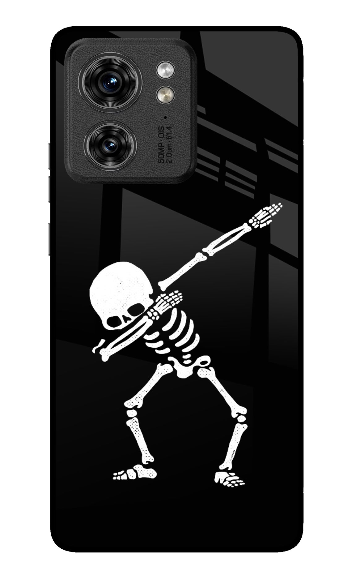 Dabbing Skeleton Art Moto Edge 40 Glass Case