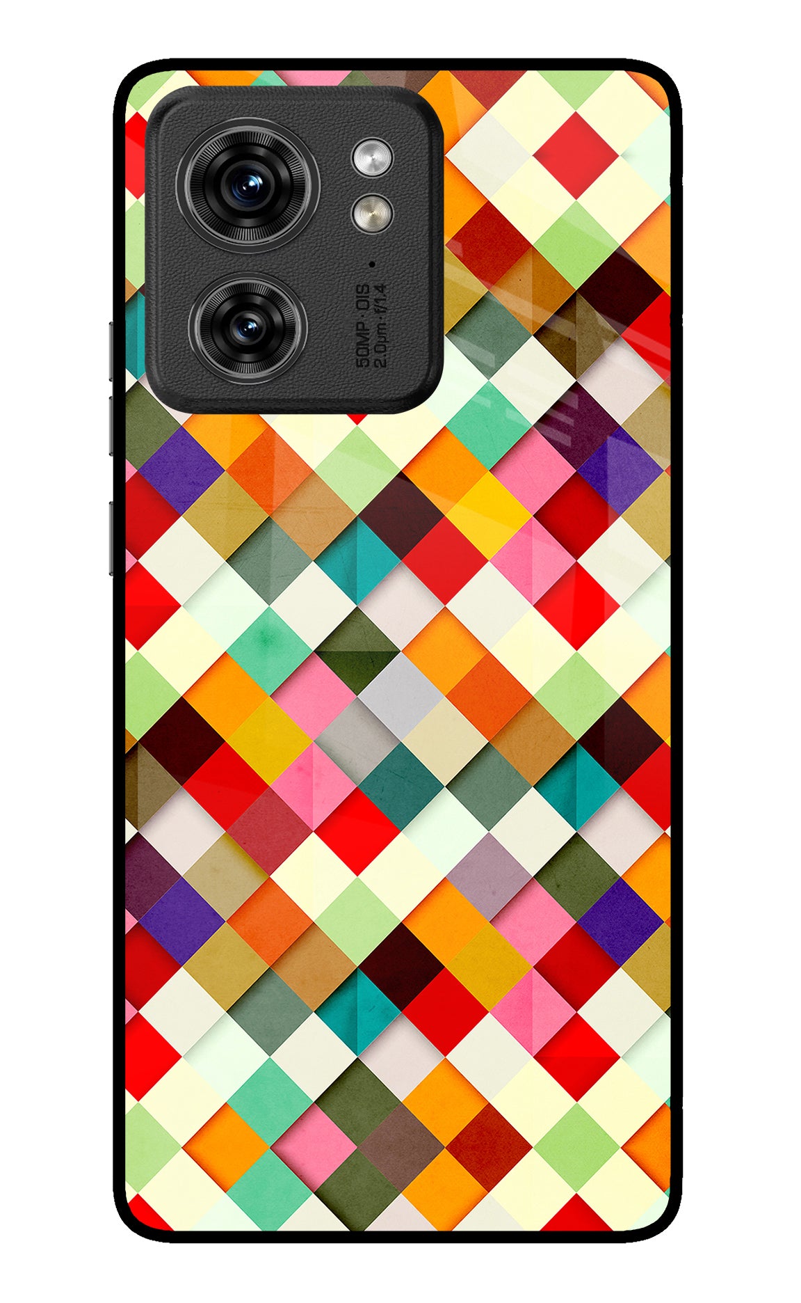 Geometric Abstract Colorful Moto Edge 40 Glass Case