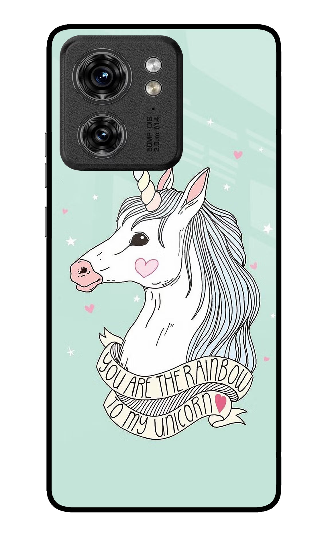 Unicorn Wallpaper Moto Edge 40 Glass Case Back Cover by Casekaro