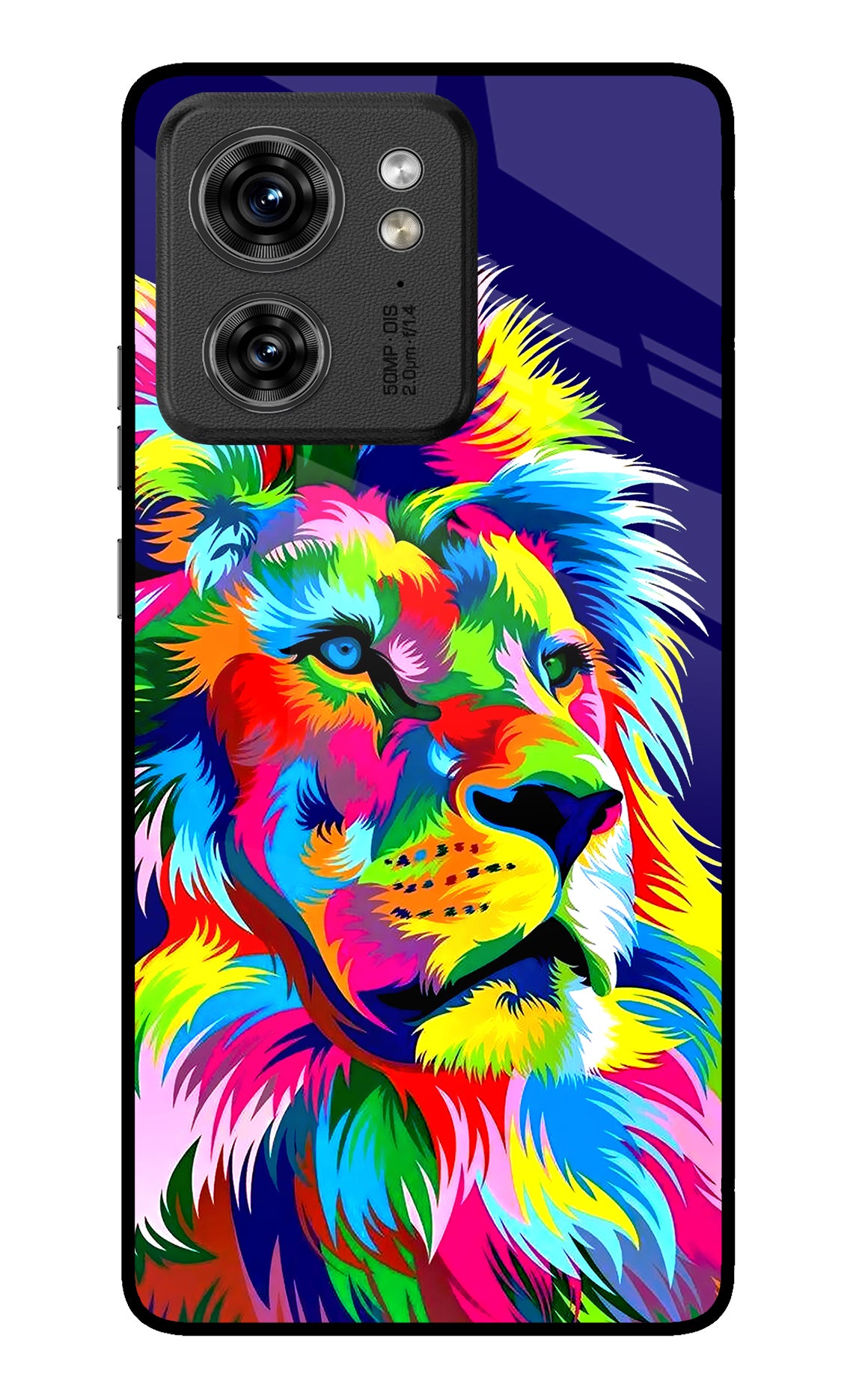 Vector Art Lion Moto Edge 40 Glass Case