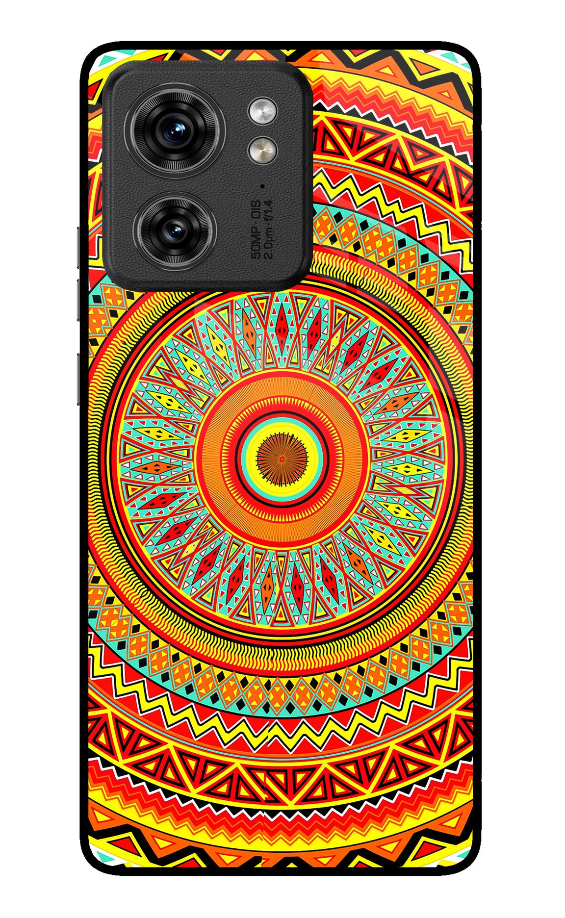 Mandala Pattern Moto Edge 40 Glass Case