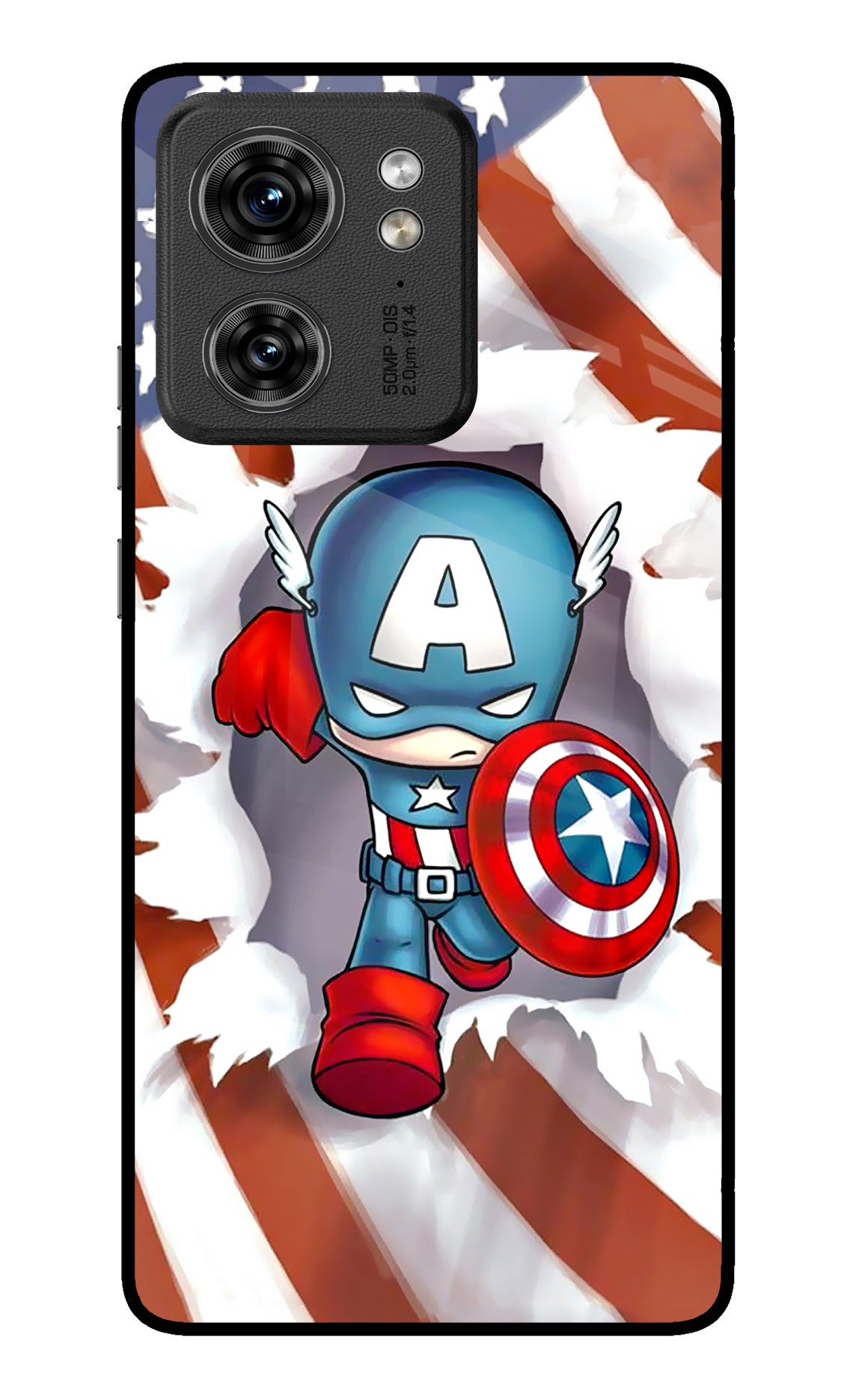 Captain America Moto Edge 40 Glass Case