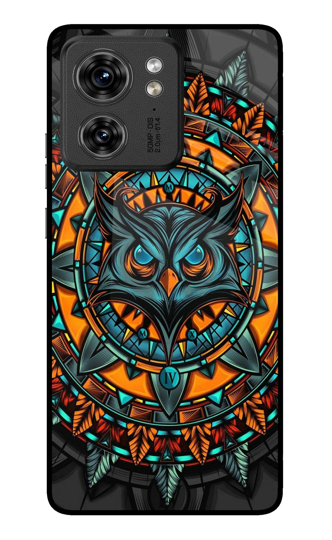 Angry Owl Art Moto Edge 40 Glass Case