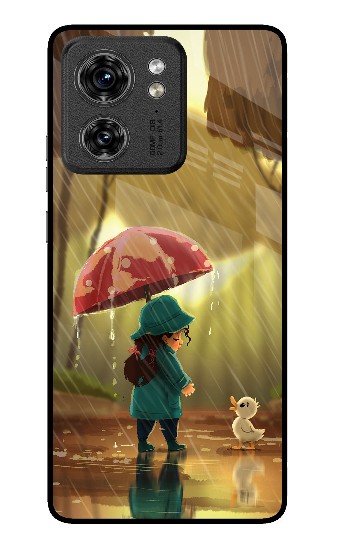 Rainy Day Moto Edge 40 Glass Case