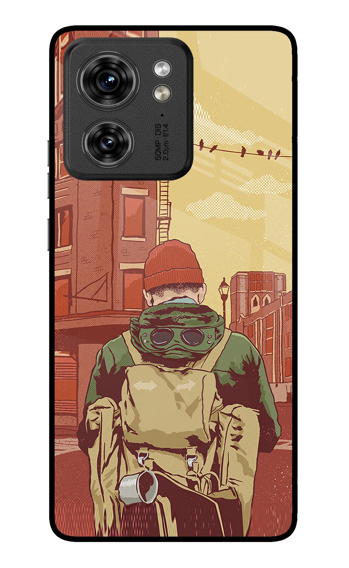 Adventurous Moto Edge 40 Glass Case Back Cover by Casekaro