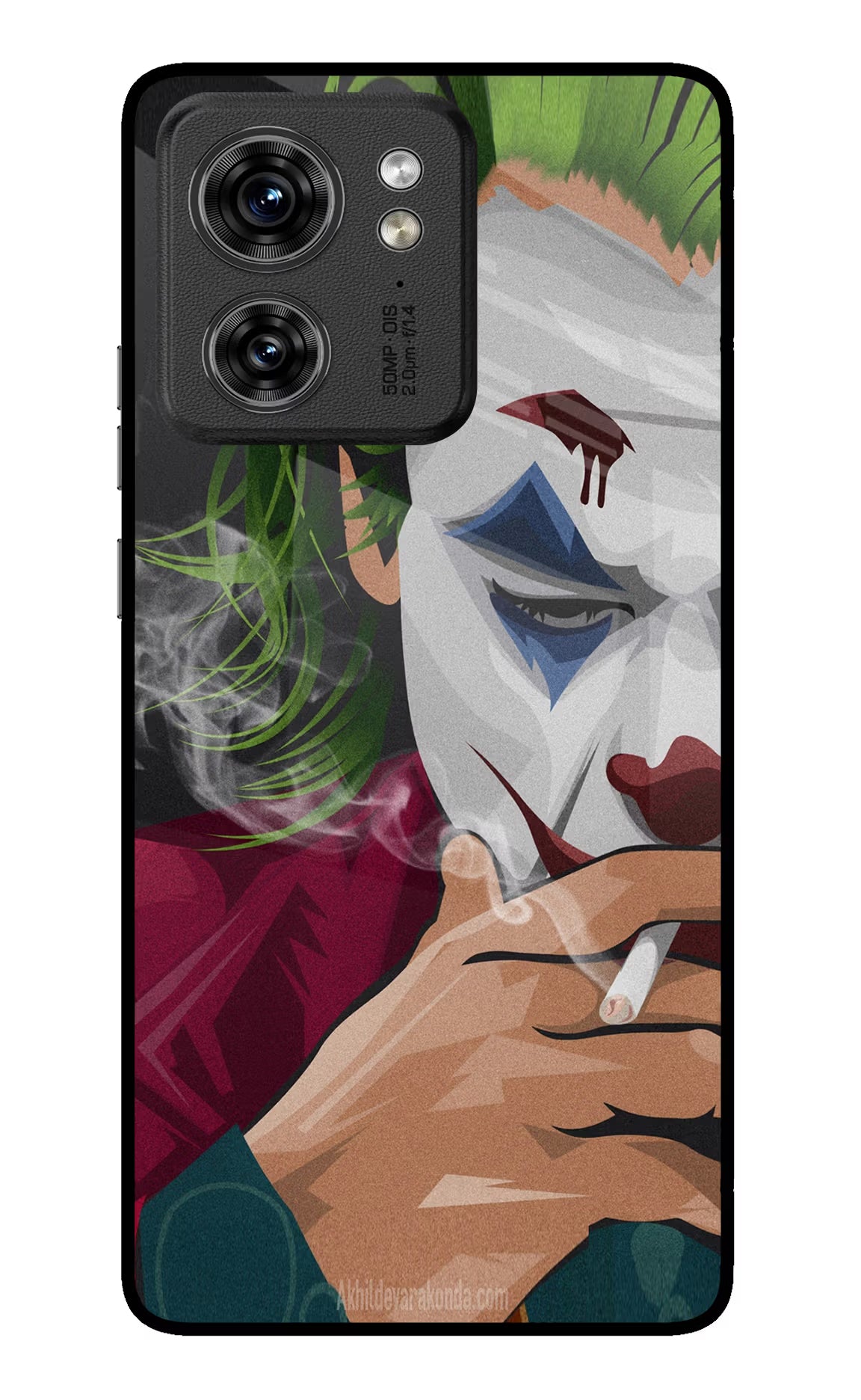 Joker Smoking Moto Edge 40 Glass Case Back Cover by Casekaro