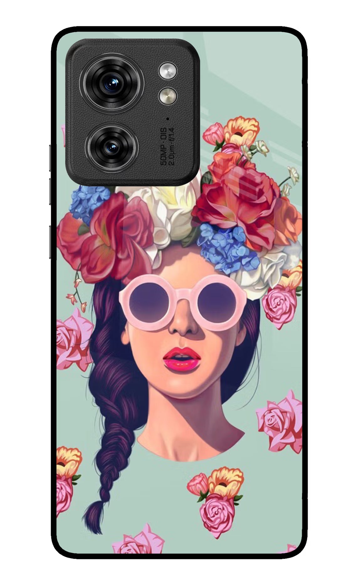 Pretty Girl Moto Edge 40 Glass Case Back Cover by Casekaro