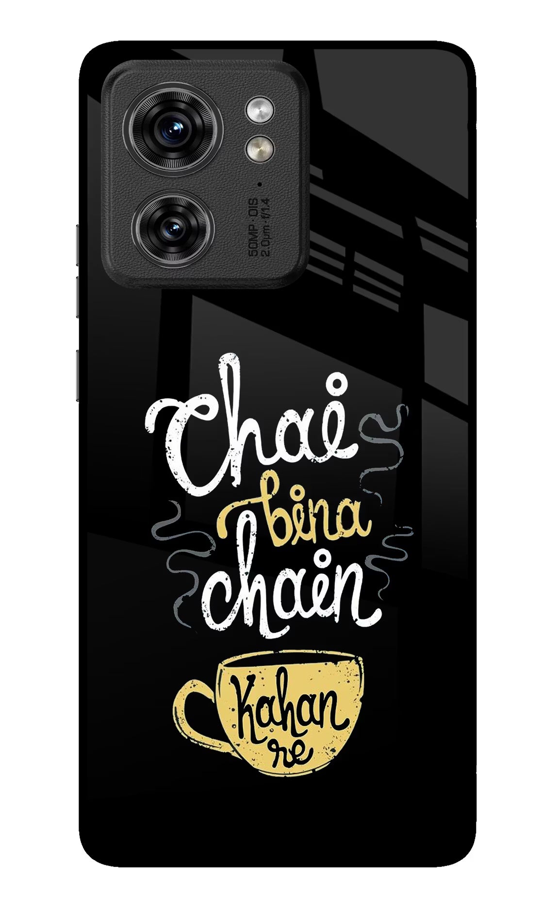 Chai Bina Chain Kaha Re Moto Edge 40 Glass Case Back Cover by Casekaro