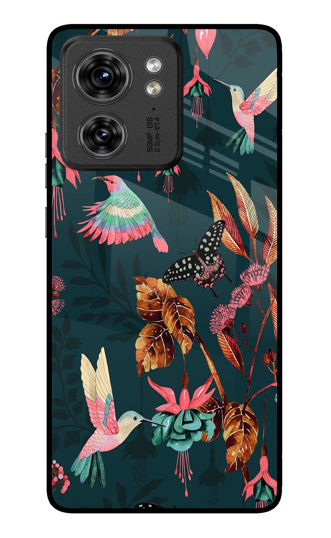 Birds Moto Edge 40 Glass Case Back Cover by Casekaro