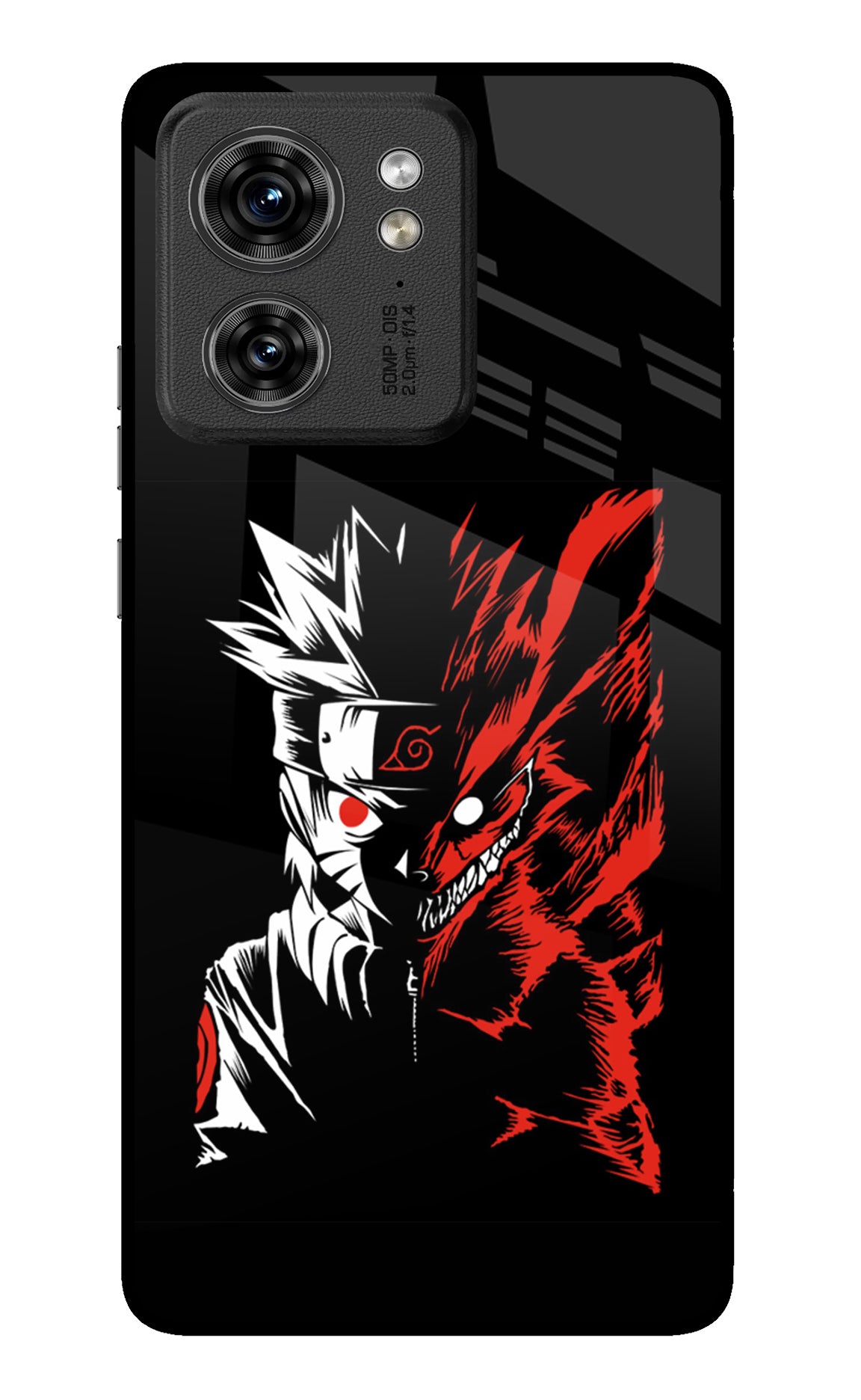 Naruto Two Face Moto Edge 40 Glass Case