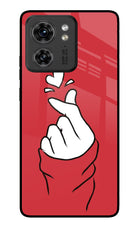 Korean Love Sign Moto Edge 40 Glass Case