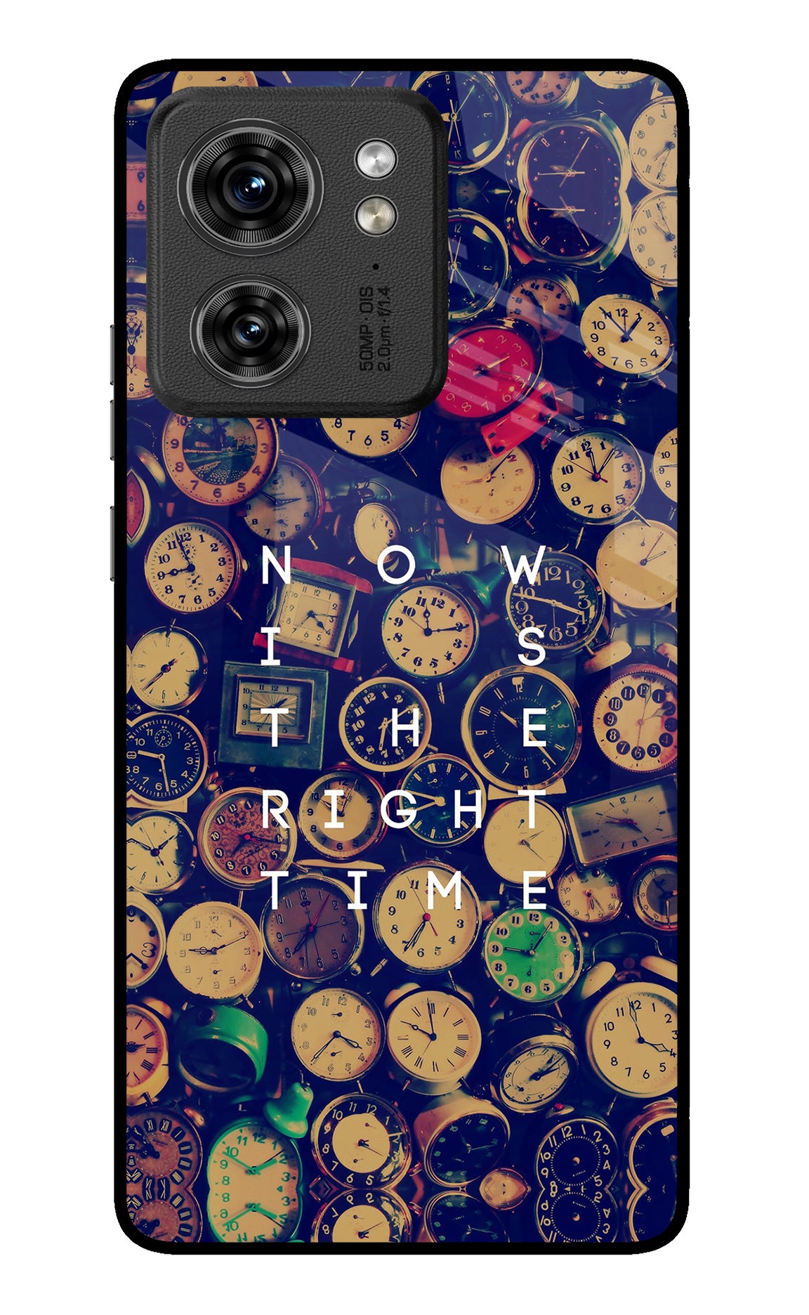 Now is the Right Time Quote Moto Edge 40 Glass Case