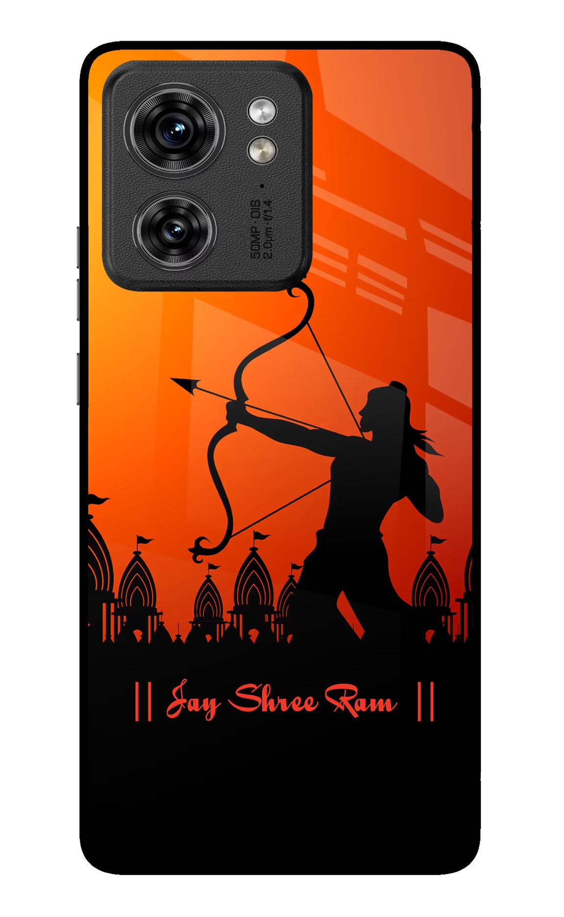 Lord Ram - 4 Moto Edge 40 Glass Case Back Cover by Casekaro