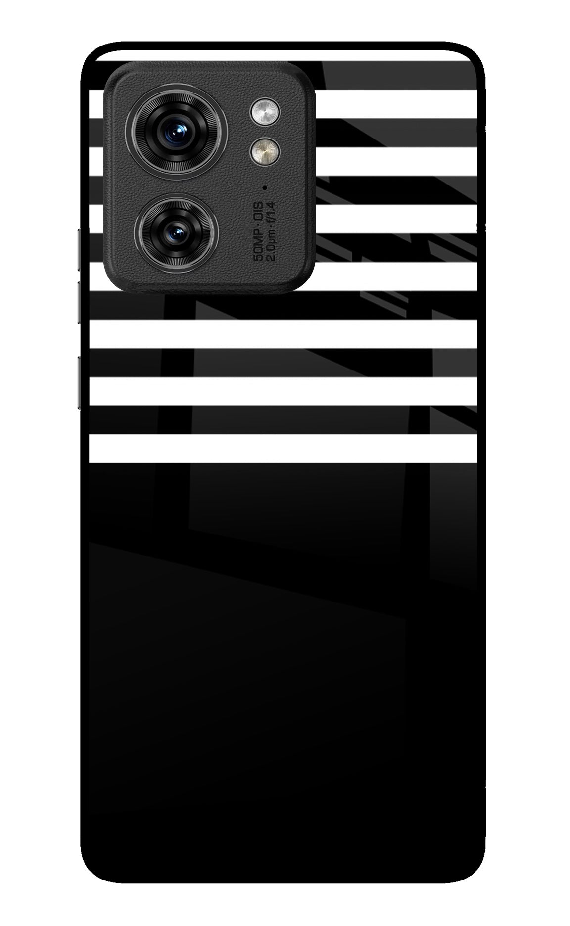 Black and White Print Moto Edge 40 Back Cover