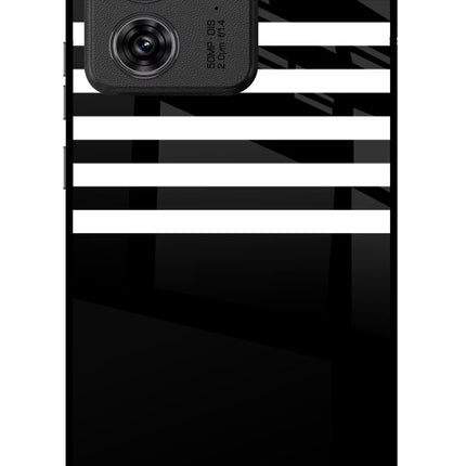 Black and White Print Moto Edge 40 Glass Case